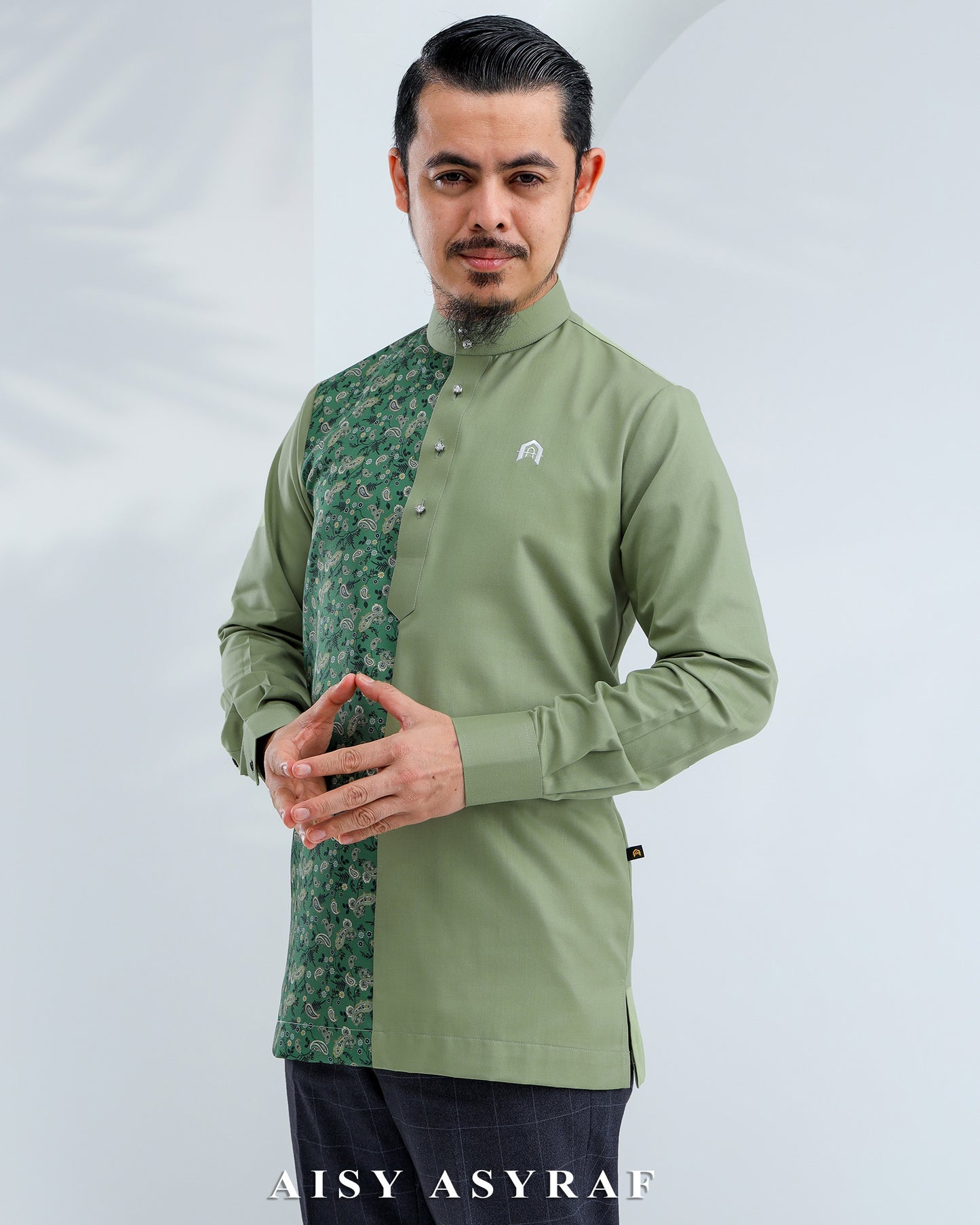 Kurta Nabeela Raya - Kod 49 (Olive Floral )