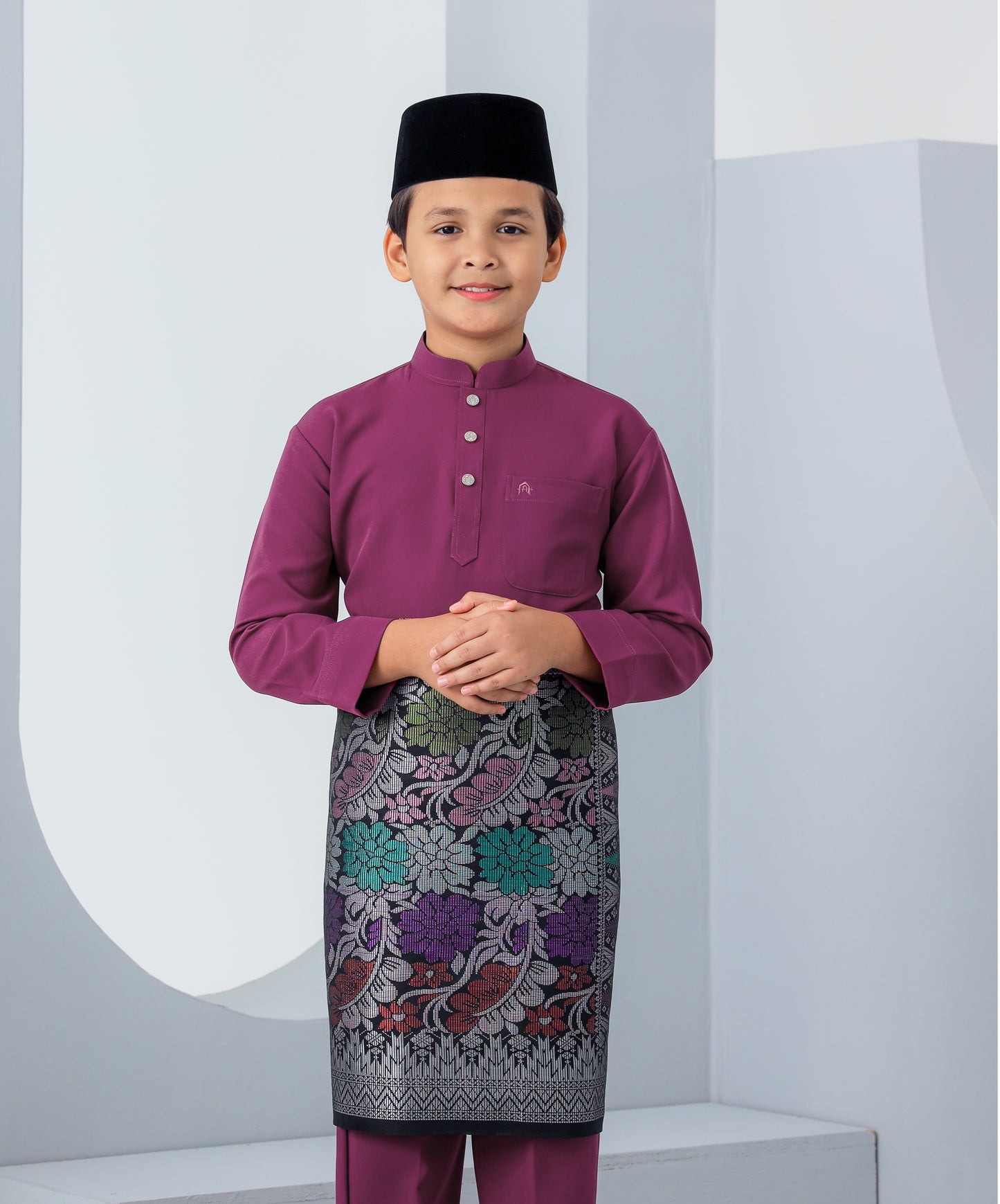 Baju Melayu Haseki Kids - Magenta