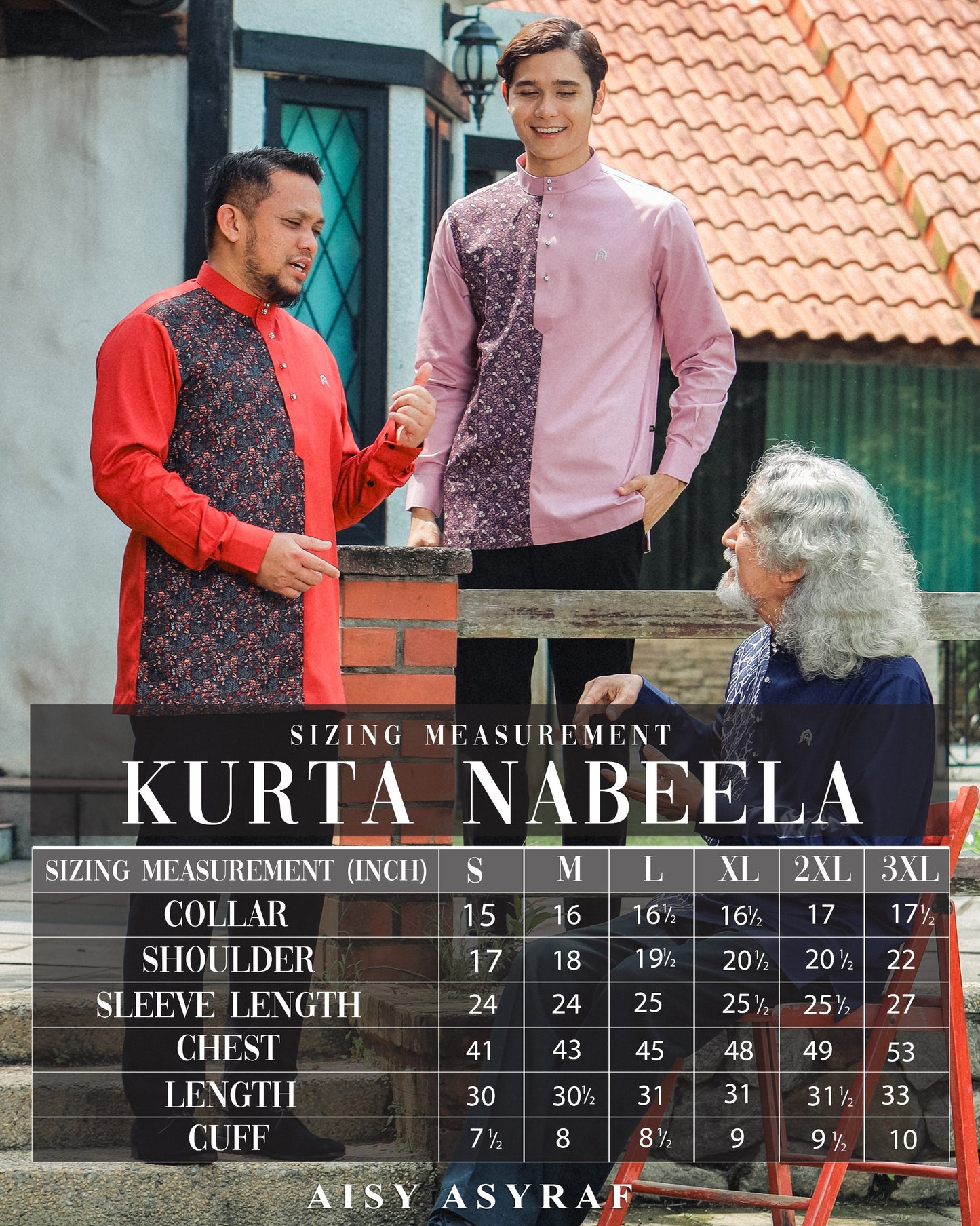 Kurta Nabeela Raya - Kod 50  (Black Abstract)