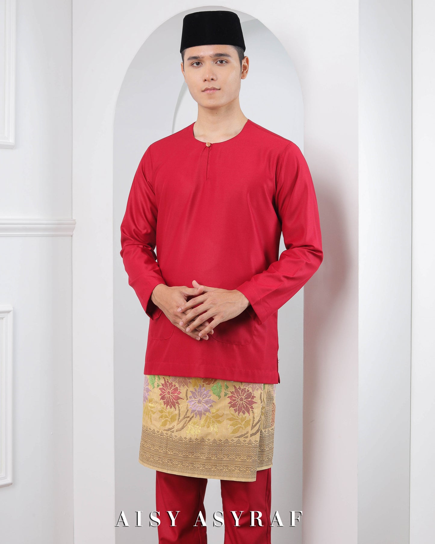 Baju Melayu Reyza - Red Carmine